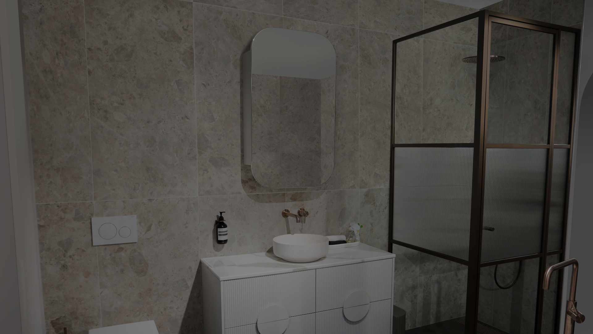 Pivotech shower screen installed at Designer Bathware in Richmond