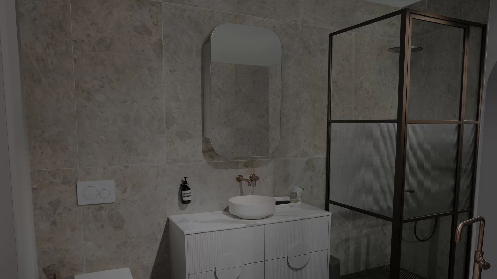 Pivotech shower screen installed at Designer Bathware in Richmond